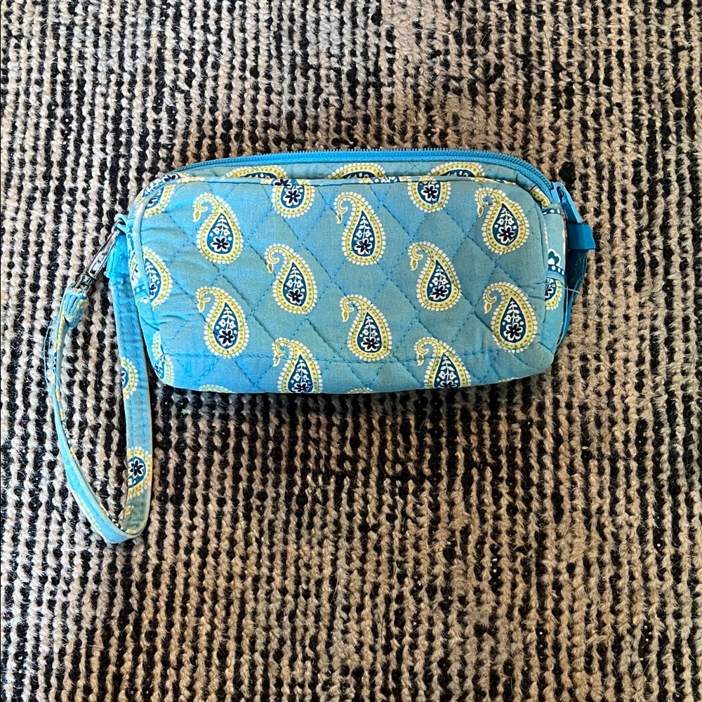 Vera Bradley Teal Paisley Quilted Wristlet
